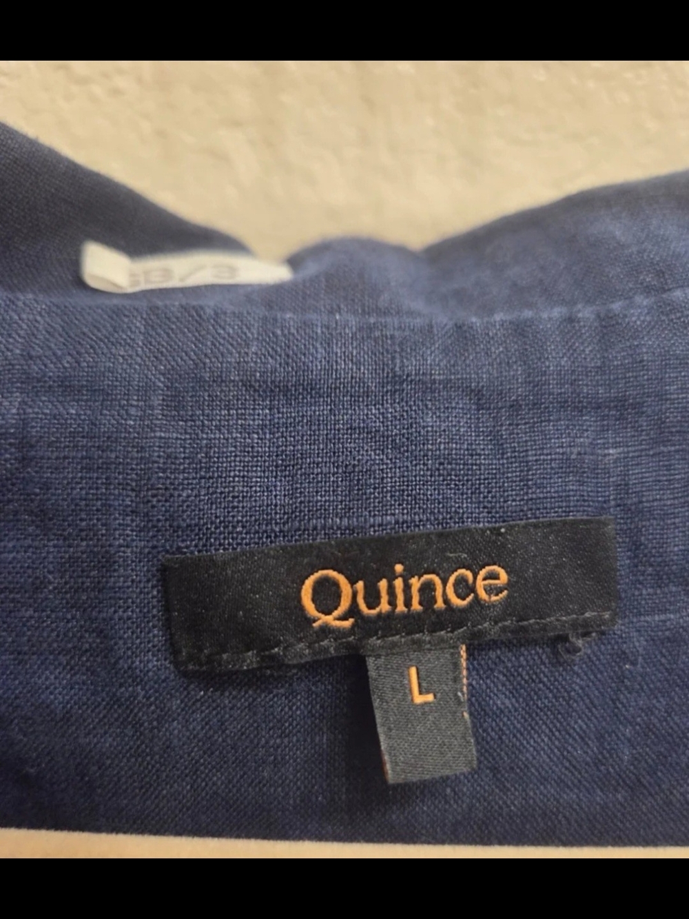 Quince Women's Short-Sleeve Linen Button-Down Top in Navy Blue - Picture 2 of 5